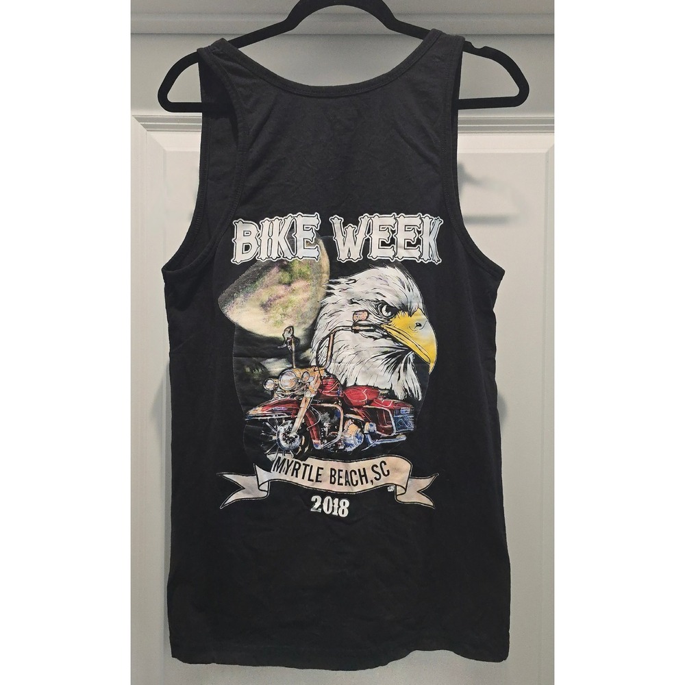 Pacific & Co Myrtle Beach Bike Week 2018 Eagle Motorcycle Tank Top Black 2XL